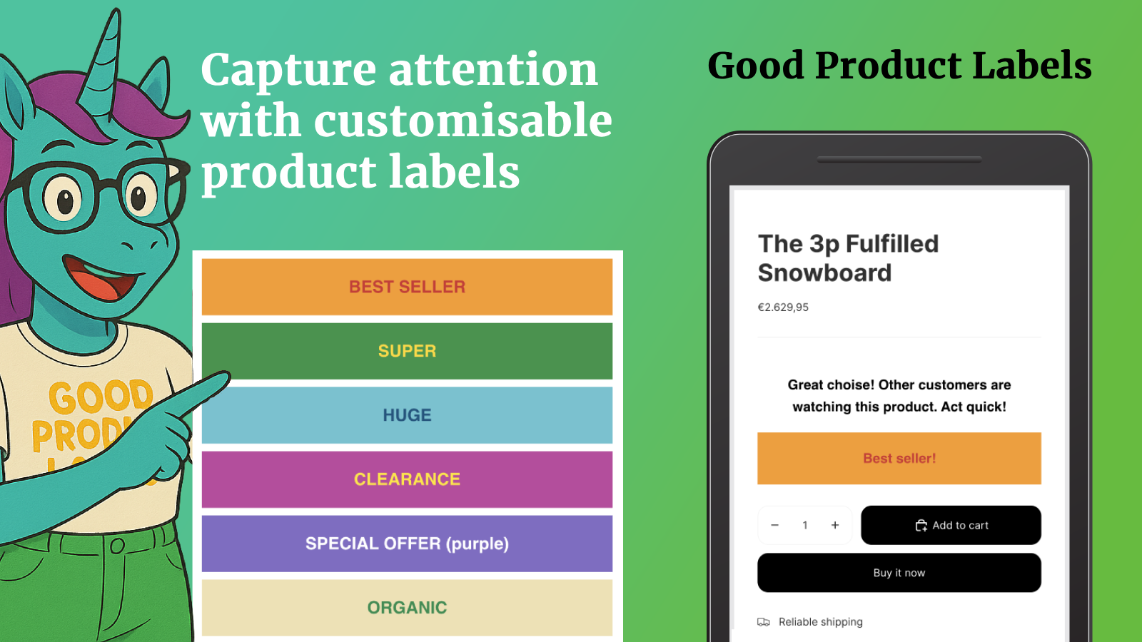 Good Product Labels Screen 1