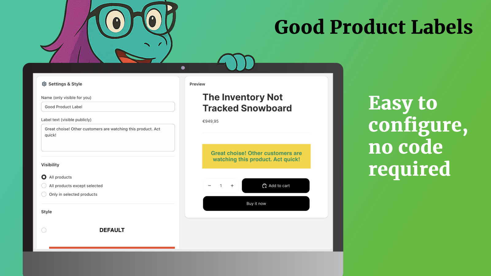 Good Product Labels Screen 1